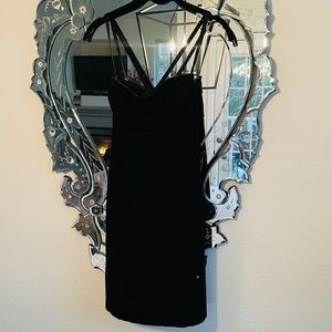 Moda International Body-con Corset Top Back Zipper Mini Dress Black size 8